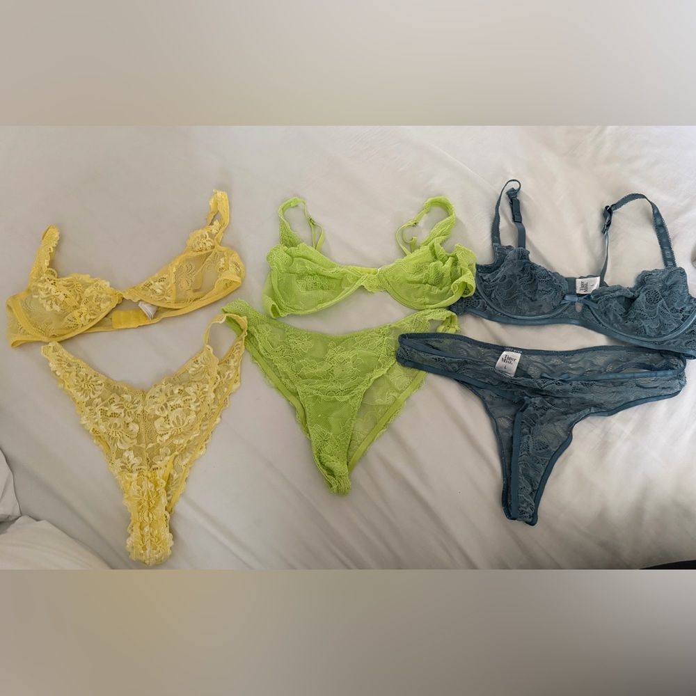 3 Tiger mist bra and panties set size large